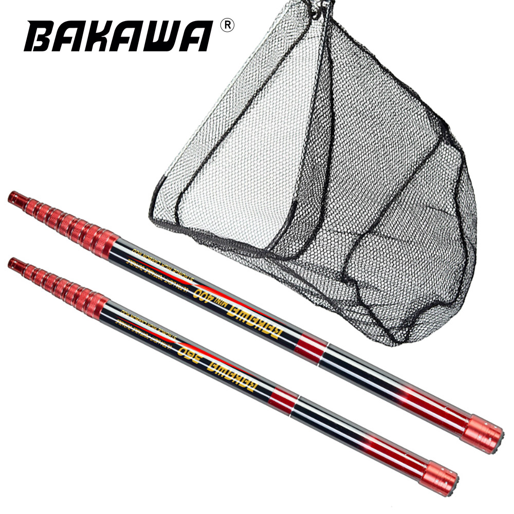 Landing Net Telescopic - BAKAWA ตกข่ายสำหรับตกปลา Telescoping พับ Landing สุทธิ
