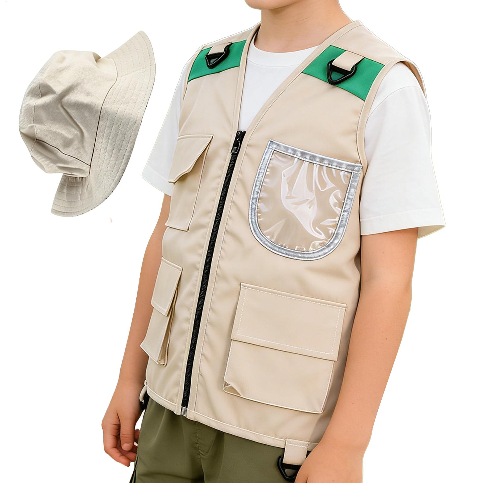 Fishing Equipment To Sell - เสื้อกั๊กเด็กสำหรับกิจกรรมกลางแจ้ง 1 ชิ้น ขายดี พร้อมหมวก อุปกรณ์ตั้งแคมป์