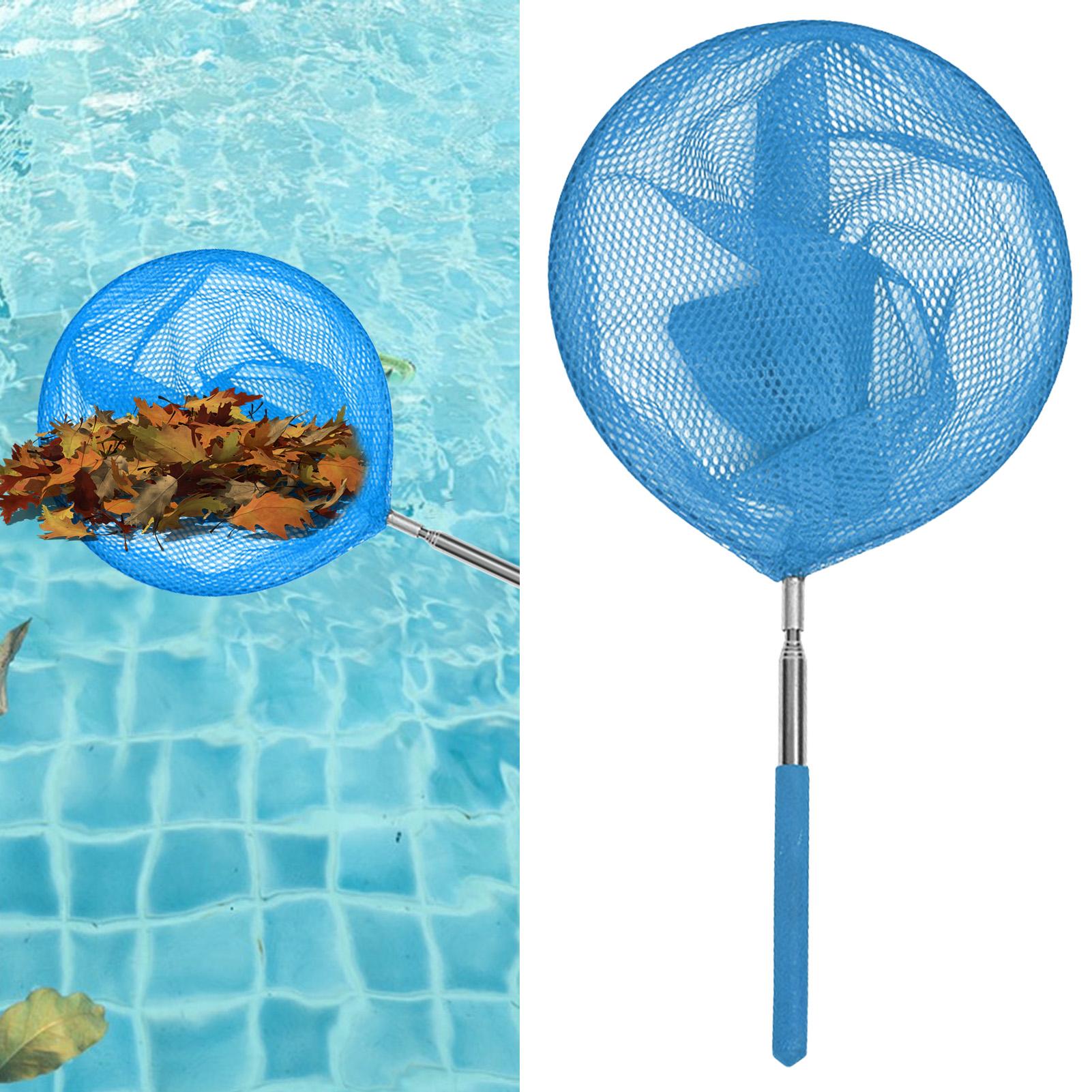 Landing Net Telescopic - ตาข่ายกรองสระว่ายน้ำพร้อมเสาแบบยืดหดได้ ตาข่ายสแตนเลสสำหรับตกปลา ตาข่ายจับผีเสื้อสำหรับเด็ก ใช้กลางแจ้ง อุปกรณ์ทำความสะอาดสระว่ายน้ำ