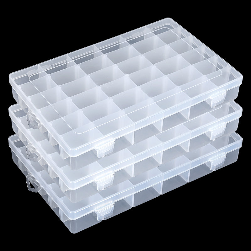 Fishing Equipment Organizer - 36 กริดพลาสติกกล่องคอนเทนเนอร์กล่องเครื่องประดับปรับสําหรับลูกปัด Art DIY หัตถกรรมตกปลา Tackles