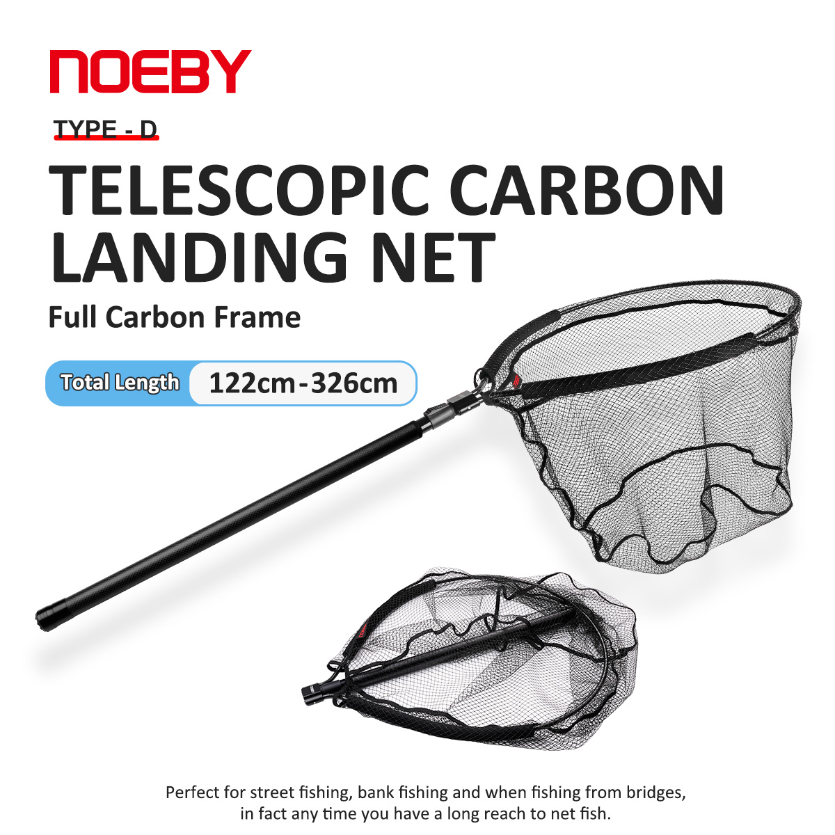 NOEBY ตาข่ายจับปลาแบบยืดหดได้  - Landing Net Telescopic บทวิจารณ์และราคา