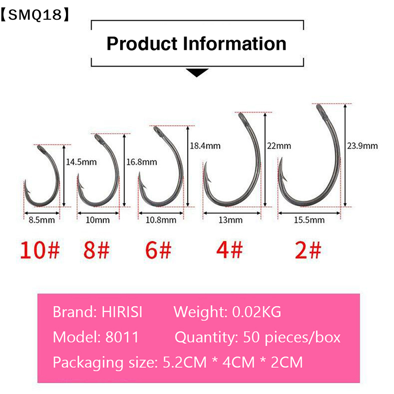 ฮิริซิ 50 ชิ้น ตะขอเบ็ดแบบมีหน - Fishing Equipment Organizer บทวิจารณ์และราคา